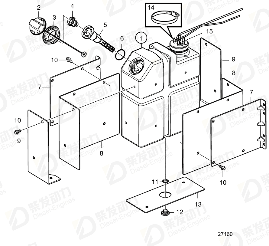 VOLVO Hose clamp 20757803 Drawing